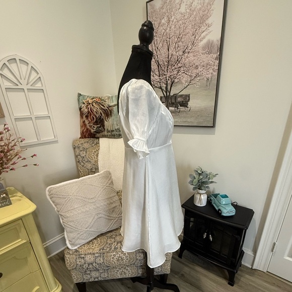 Altar'd State White Puff Sleeve A-Line Sundress - Picture 5 of 8